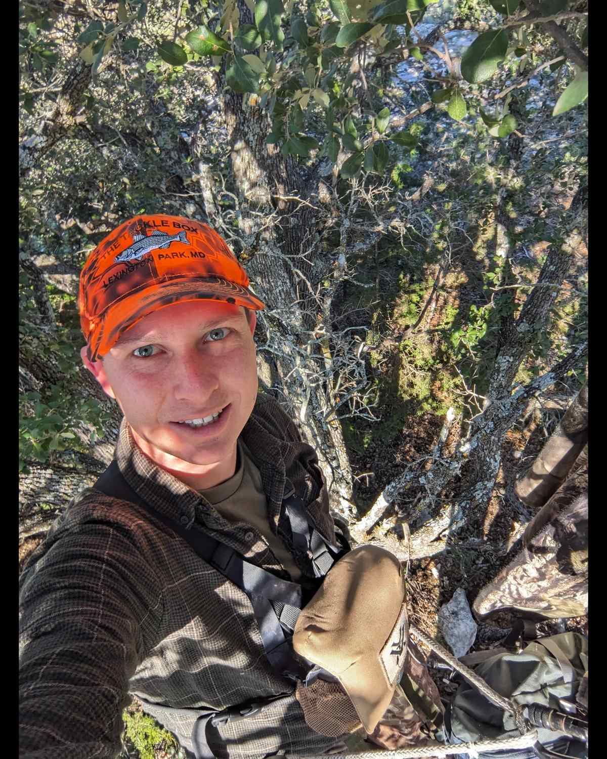 Chris Gohlke in the blind on a Hill Country morning