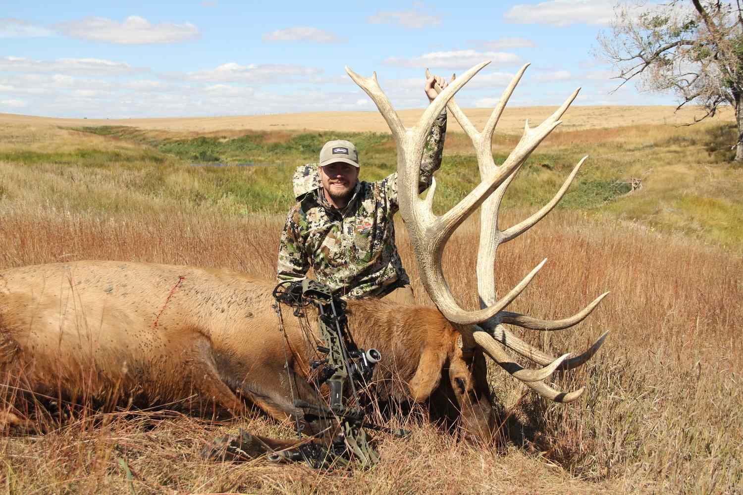 Mason Stanley with a bull elk taken on an archery hunt